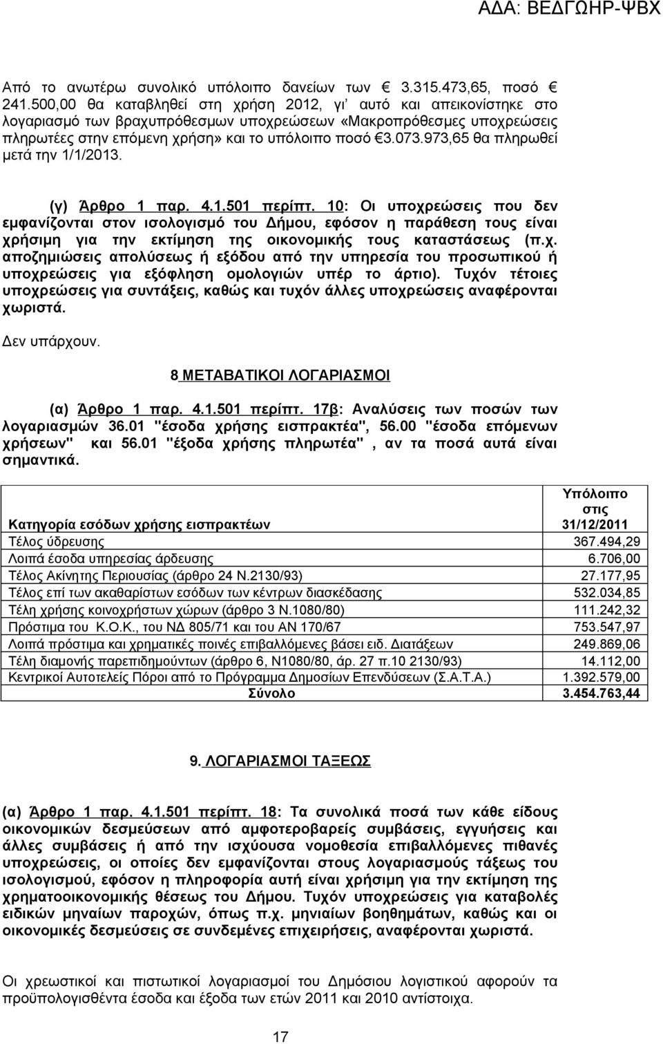 973,65 θα πληρωθεί μετά την 1/1/2013. (γ) Άρθρο 1 παρ. 4.1.501 περίπτ.