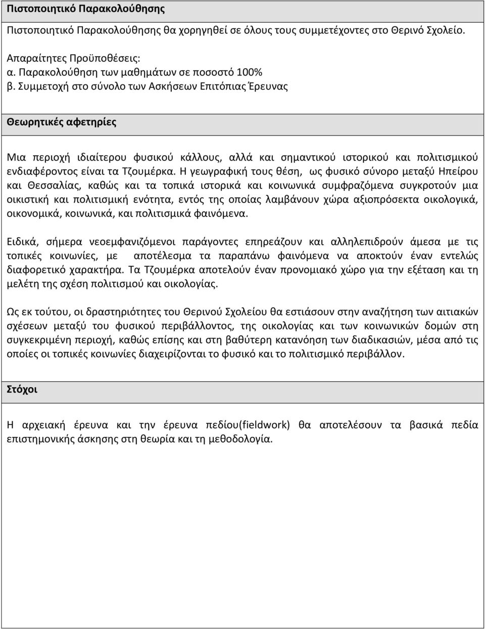 Θ γεωγραφικι τουσ κζςθ, ωσ φυςικό ςφνορο μεταξφ Θπείρου και Θεςςαλίασ, κακϊσ και τα τοπικά ιςτορικά και κοινωνικά ςυμφραηόμενα ςυγκροτοφν μια οικιςτικι και πολιτιςμικι ενότθτα, εντόσ τθσ οποίασ