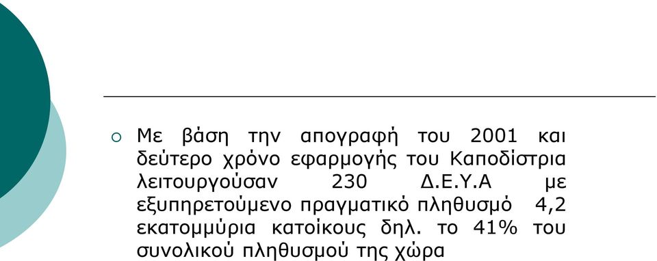 Α με εξυπηρετούμενο πραγματικό πληθυσμό 4,2