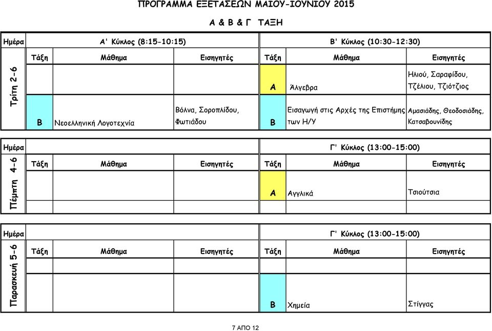 Τζιότζιος Αμασιάδης, Θεοδοσιάδης, Κατσαβουνίδης Πέμπτη 4-6 Γ' Κύκλος