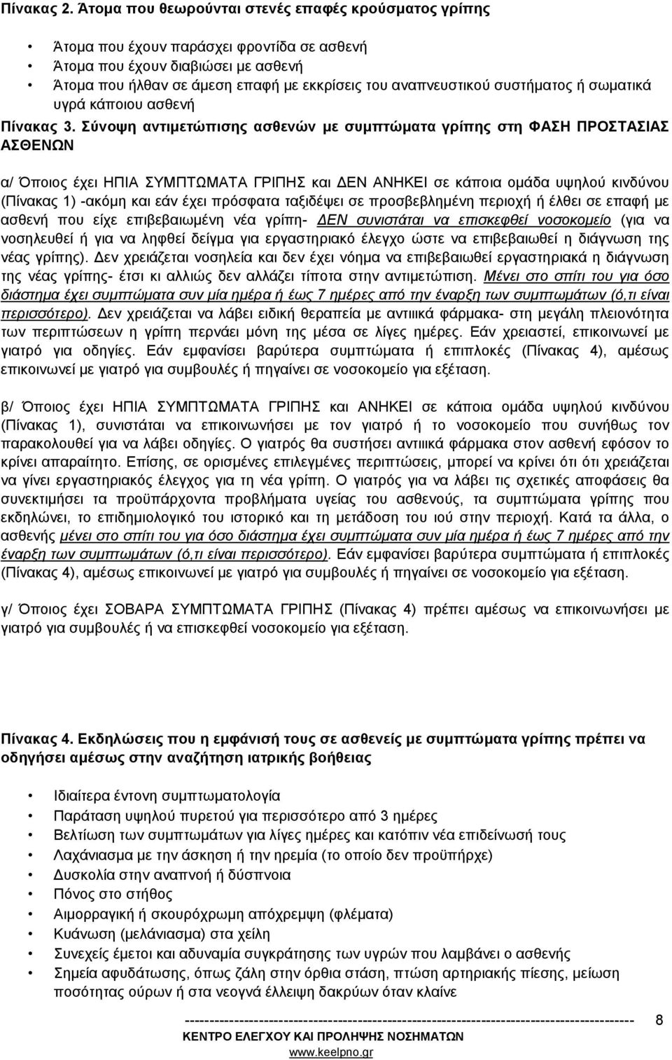 συστήματος ή σωματικά υγρά κάποιου ασθενή Πίνακας 3.