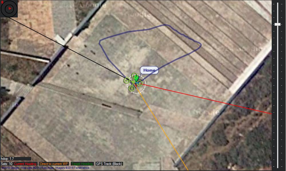 Εικόνα 11: Σχηματική απεικόνιση των Waypoints του σχεδίου πτήσης μετά τις αλλαγές κατά την πτήση Έτσι λοιπόν, το αποτύπωμα της πτήσης το οποίο εκτελέστηκε από τον πιλότο και καταγράφηκε, αποτυπώνεται