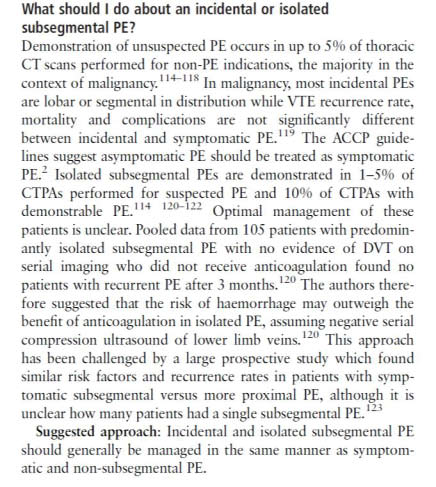 Σημασία μεμονωμένων υποτμηματικών εμβόλων den Exter PL, van Es J, Klok FA, et al. Risk profile and clinical outcome of symptomatic subsegmental acute pulmonary embolism. Blood 2013;122:1144 9.