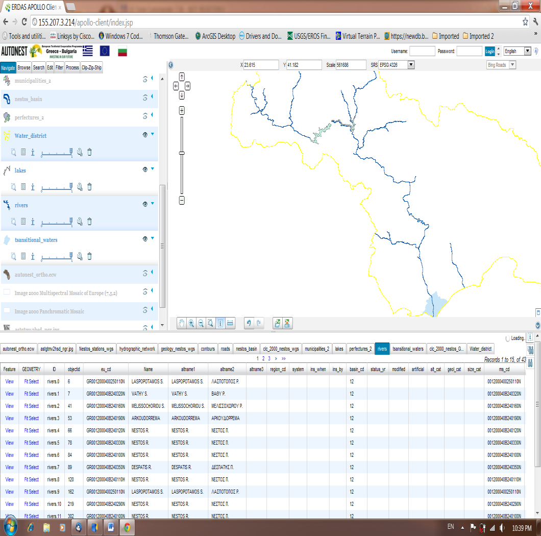 2.1.3 Υδρογραφικά δεδομένα Water bodies Polygons Τα υδάτινα σώματα της λεκάνης απορροής του ποταμού Νέστου, ταξινομημένα κατά την οδηγία EU WFD.