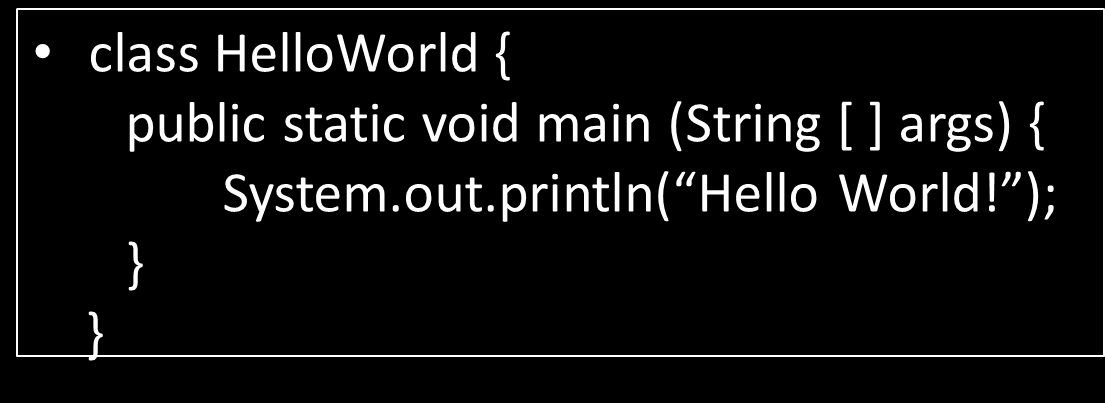 Μια απλή εφαρμογή 1. Εγγραφή πηγαίου κώδικα σε αρχείο (HelloWorld.java). 2.