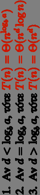 Δέντρο Αναδρομής Master Theorem T(n) = 2 T(n /2) + Θ(n), Τ(1) = Θ(1) Δέντρο αναδρομής : Ύψος : Θ(log n) #κορυφών : Θ(n) Ανάλυση χρόνου εκτέλεσης αλγορίθμων «διαίρει-και-βασίλευε» με αναδρομικές