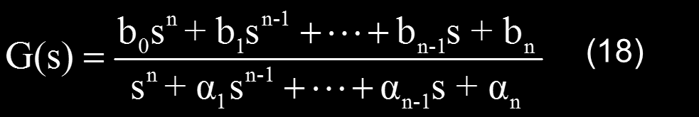 Περιγραφή δυναμικών συστημάτων στο χώρο κατάστασης (8) Η συνάρτηση μεταφοράς του συστήματος είναι: Οι εξισώσεις κατάστασης των σχέσεων (16) και
