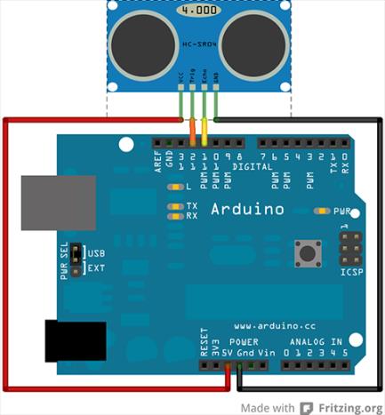 ΔΡΑΣΤΗΡΙΟΤΗΤΑ ΕΙΣΑΓΩΓΗ ΣΤΟ ARDUINO -04 Βασικό κύκλωμα προγραμματισμός ελεγκτή εντολή if Πλακέτα Arduino, 1 αισθητήρας υπέρηχων, 1, καλώδια Να δημιουργήσετε ένα πολύ απλό σύστημα που να ανιχνεύει την