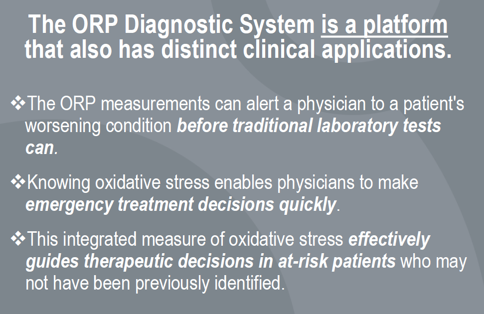 Η μέθοδος ORP μπορεί να έχει κλινικές εφαρμογές.