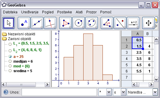 Vježba 21e: Istraživanje osnovnih statističkih naredbi Jučer ste dali matematički kviz dvadeset petorici učenika svog prvog razreda.