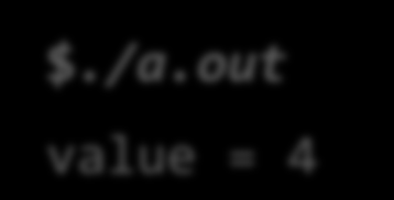 Παράδειγμα Ενώσεις #define INT_TYPE 1 #define REAL_TYPE 2 struct item { int type; union { int ival; float fval; value; ; $./a.