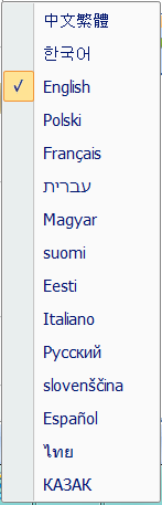 Dialógové okno Výber jazyka Kliknutím na toto tlačidlo zobrazíte ďalšie nástroje.