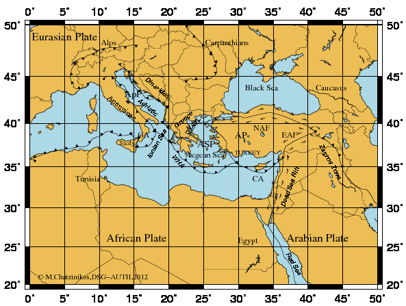 1. Εισαγωγή Η Νοτιοανατολική Ευρώπη και η Ανατολική Μεσόγειος (Σχήμα 1.1) είναι μία από τις πιο ενεργές γεωδυναμικά περιοχές στον κόσμο.