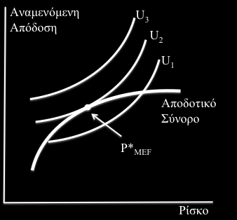 χαρτοφυλακίων. ΣΧΗΜΑ 3: ΚΑΜΠΥΛΕΣ ΑΔΙΑΦΟΡΙΑΣ Ο οριζόντιος άξονας μετρά το ρίσκο-τυπική απόκλιση, ενώ ο κάθετος την αναμενόμενη απόδοση.