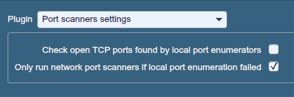 Port scanner settings Σε αυτή τη ρύθμιση παρέχονται δύο επιπλέον επιλογές οι οποίες σχετίζονται με την σάρωση των πορτών (ports) που εμφανίζονται ως ενεργές κατά τη διάρκεια πραγματοποίησης μιας