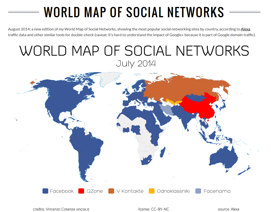 Map of use of Social Networks Latest update available