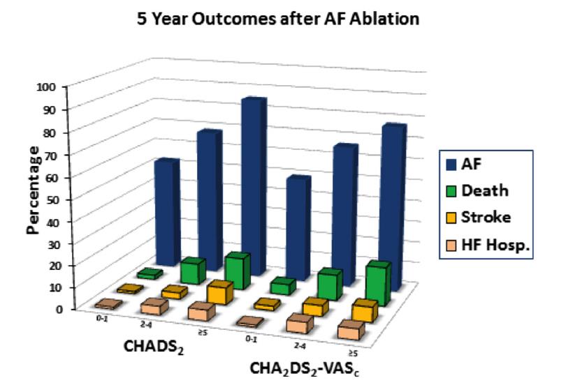 2179 patients who underwent a first ablation procedure for AF Both the CHADS2 and CHA2DS2-VASc scores were