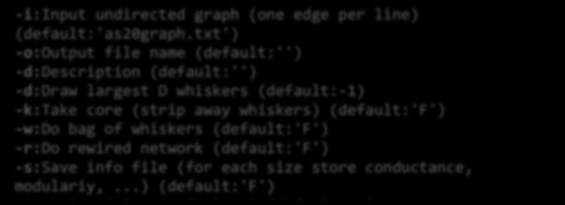 Application: ncplot Description This example creates the network community profile plot.