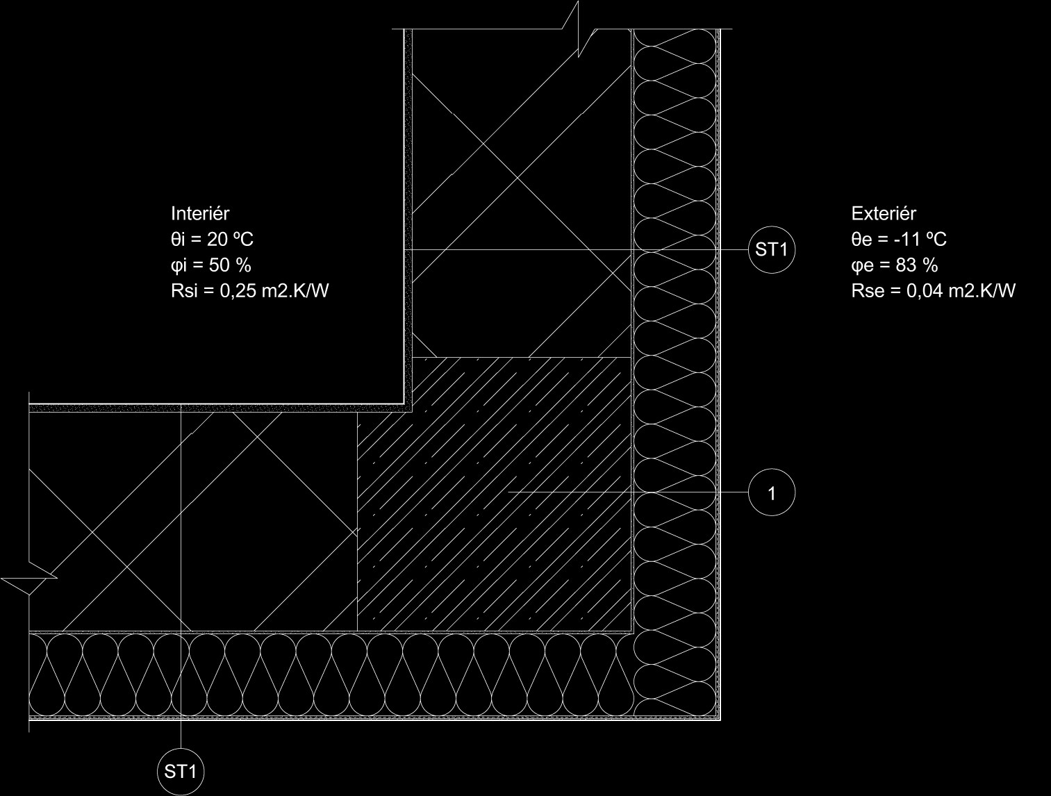 Detail - kút Pol. ST1 Názov materiálu Hrúbka d [m] Objemová hmotnosť ρ [kg/m³] Súčiniteľ tep. vodivosti λ [W/(m.K)] BAUMIT NanoporTop 0,003 1800 0,700 Lep.