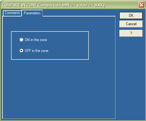 Εικ. 4.. Παράθυρο παραμέτρων επιλογής COMPARISON. Εικ. 4.. Εικονίδιο επιλογής Comparison MIN=<value=<MAX.