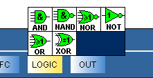 Εικ. 4.37. Παράθυρο συνολικών αποτελεσμάτων. LOGIC Το εικονίδιο LOGIC περιέχει μόνο λογικές πύλες. Αυτές εμφανίζονται στην επιλογή Logic, Εικ. 4.38. Εικ. 4.38. Επιλογές LOGIC.
