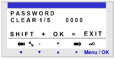 3.7.5.. PASSWORD Με την επιλογή PASSWORD ο χρήστης έχει την δυνατότητα να κλειδώσει κάποιες από τις επιλογές του κυρίως menu με σκοπό να μη υπάρχει η δυνατότητα αλλαγής των ρυθμίσεων τους.