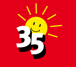32 Δεκαετία 1980 Προς την κατεύθυνση της εβδομάδας 35 ωρών εργασίας Το λογότυπο με τον ήλιο για την εβδομάδα 35 ωρών εργασίας συνδέεται άρρηκτα με τη δεκαετία του 1980 και έχει σχεδιαστεί από την IG