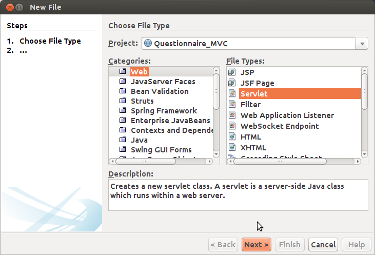 Δημιουργία Servlet (βήμα 1) Για την δημιουργία του controller servlet επιλέγετε από το μενού File --> New File.
