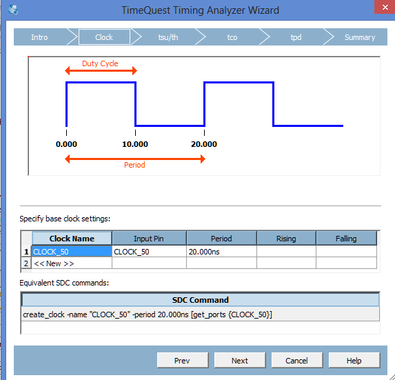 Εικόνα 21 Quartus II: TimeQuest Timing Analyzer Wizard και δθμιουργεί το clock που χρειάηεται το ςφςτθμα.