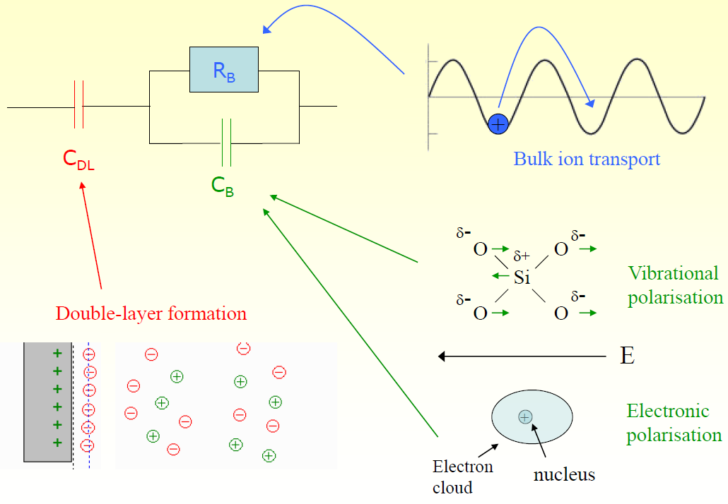 BDS σε ηλεκτρολύτες με ηλεκτρόδια που μπλοκάρουν την κίνηση των ιόντων Απλούστερο ισοδύναμο κύκλωμα Μεταφορά ιόντων