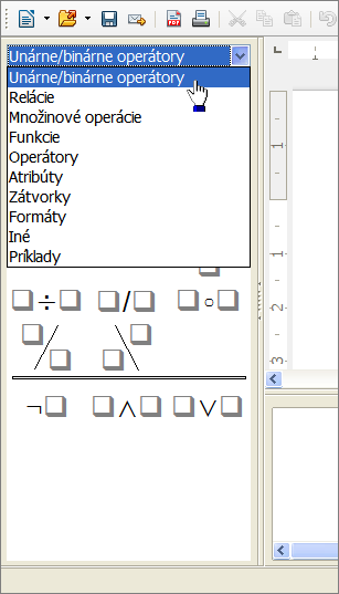 Vkladanie vzorcov Editor vzorcov používa na reprezentáciu vzorcov značkovací jazyk. Napríklad, %beta vytvára grécke písmeno beta ( β ).