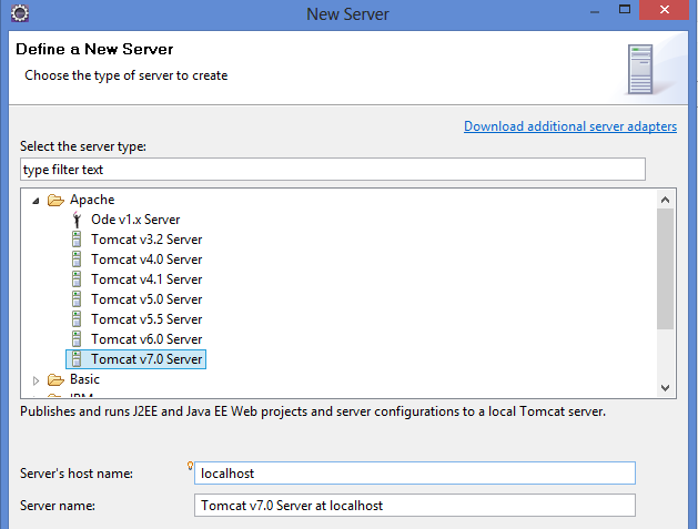 Eclipse > Add Server Download Eclipse for Java EE developers (i.
