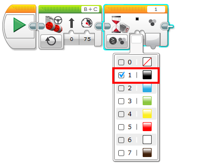 Βήμα 3: Επιλέξτε Color Sensor Compare Color.