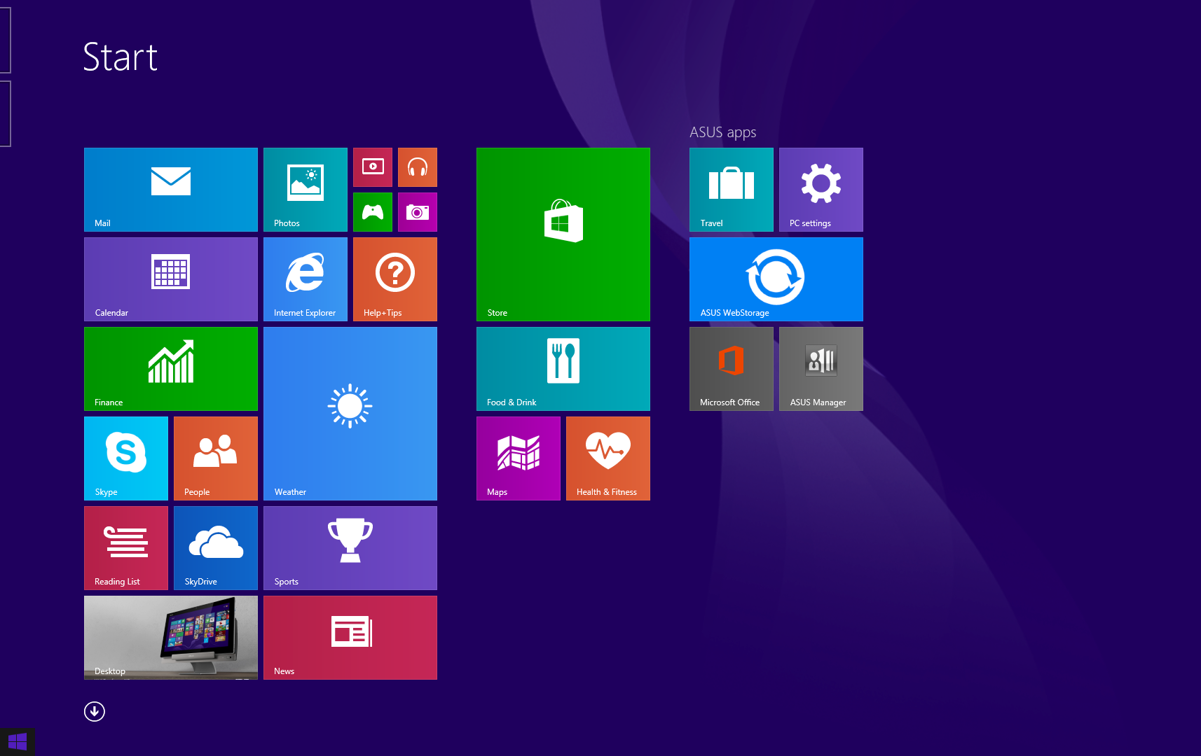 Κουμπί Έναρξη Τα Windows 8.1 διαθέτουν το κουμπί Έναρξη, το οποίο σας επιτρέπει να εναλλάσσεστε μεταξύ των δύο πλέον πρόσφατων εφαρμογών που έχετε ανοίξει.