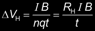 Τάση Hall (4/4) DV H = E H d = v d B d d είναι το πλάτος του αγωγού. v d είναι το μέτρο της ταχύτητας ολίσθησης.