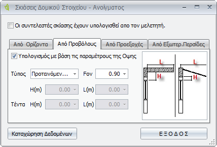 Κέλυφος 50 o θέρμανσης 0,36 0,40 0,53 0,81 1,00 ψύξης 0,93 0,74 0,63 0,67 0,85 55 o θέρμανσης 0,34 0,38 0,52 0,81 1,00 ψύξης 0,89 0,70 0,60 0,65 0,85 60 o θέρμανσης 0,32 0,37 0,51 0,81 1,00 ψύξης