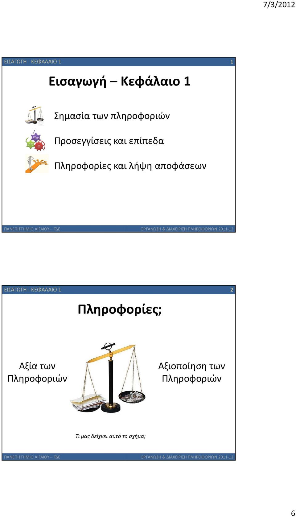 αποφάσεων ΕΙΣΑΓΩΓΗ - ΚΕΦΑΛΑΙΟ 1 2 Πληροφορίες; Αξία των