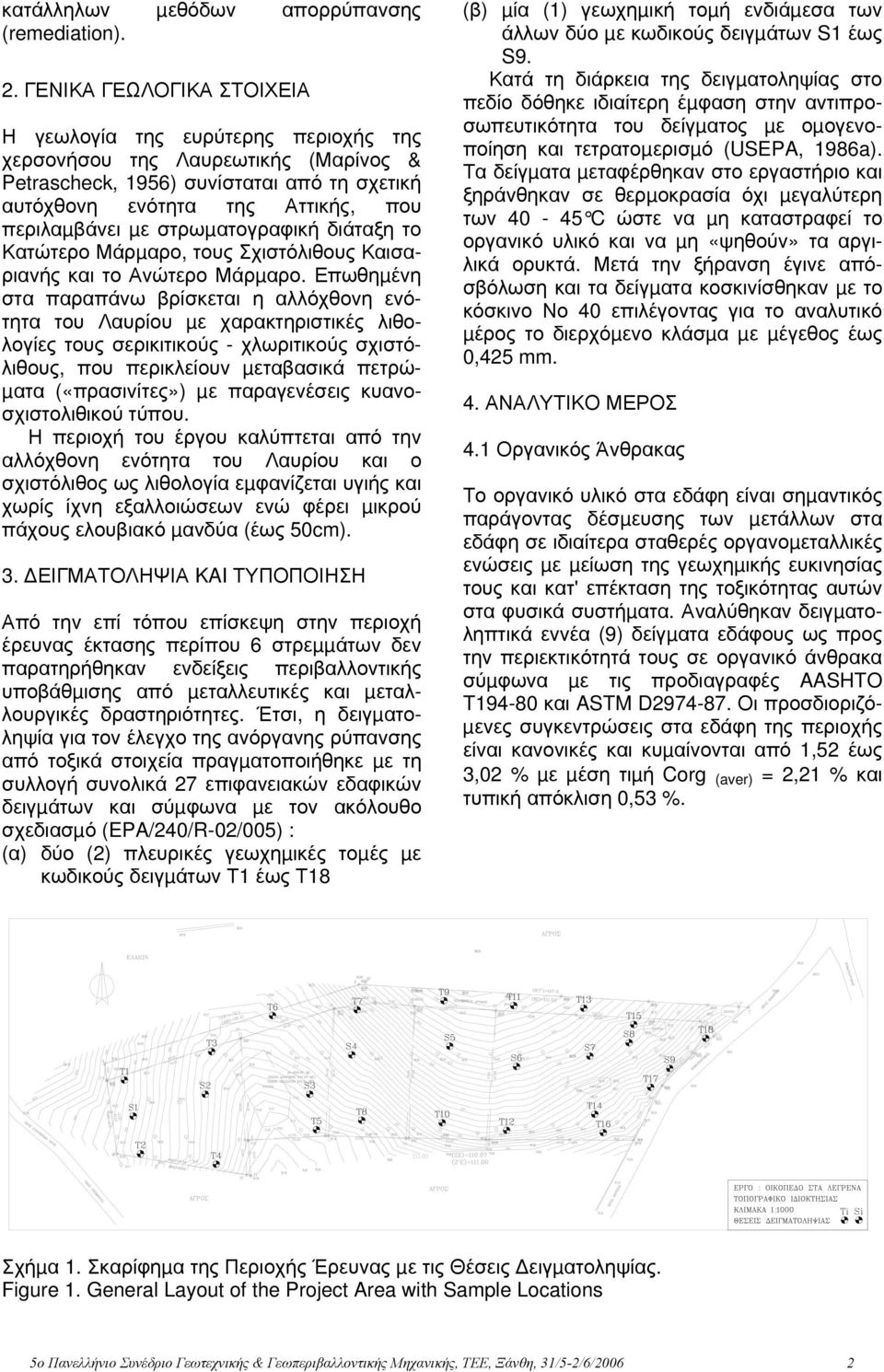 στρωµατογραφική διάταξη το Κατώτερο Μάρµαρο, τους Σχιστόλιθους Καισαριανής και το Ανώτερο Μάρµαρο.