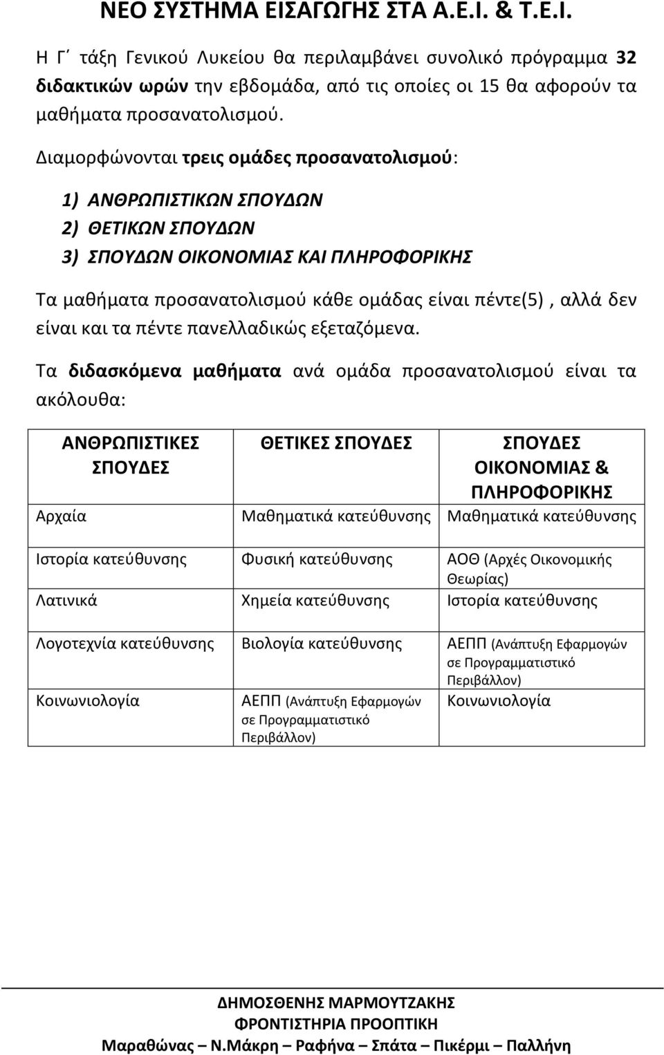 πζντε πανελλαδικϊσ εξεταηόμενα.