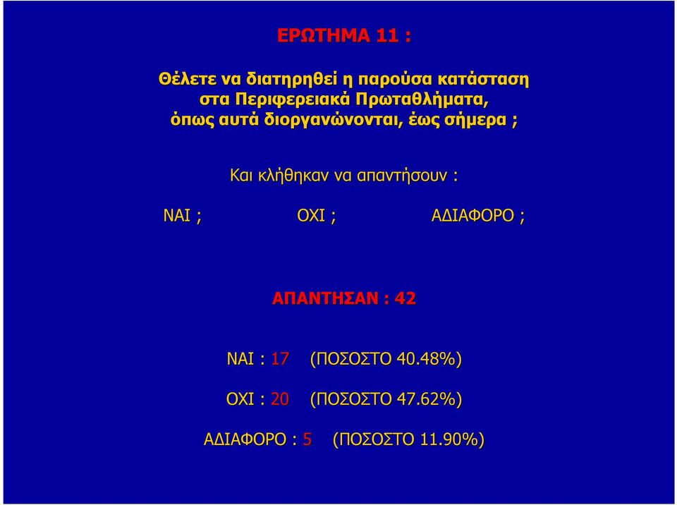 διοργανώνονται, έως σήµερα ; ΝΑΙ ; ΟΧΙ ; Α ΙΑΦΟΡΟ ;