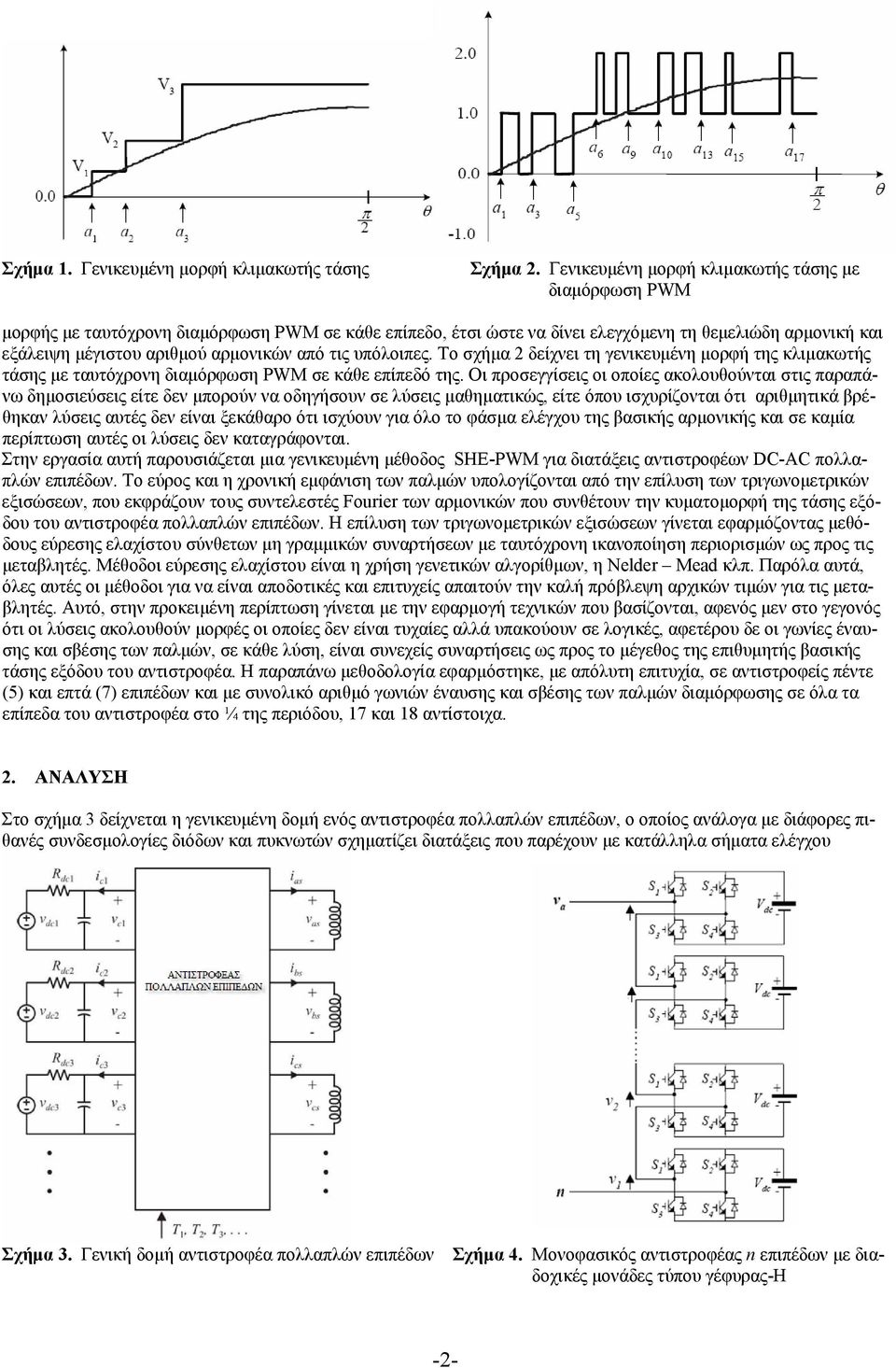 από τις υπόλοιπες. Το σχήμα δείχνει τη γενικευμένη μορφή της κλιμακωτής τάσης με ταυτόχρονη διαμόρφωση PWM σε κάθε επίπεδό της.
