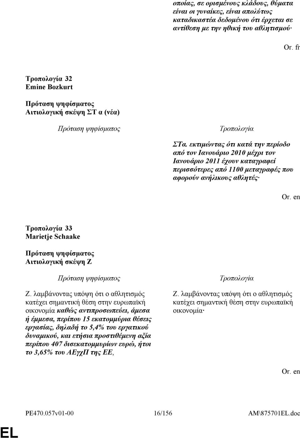 εκτιμώντας ότι κατά την περίοδο από τον Ιανουάριο 2010 μέχρι τον Ιανουάριο 2011 έχουν καταγραφεί περισσότερες από 1100 μεταγραφές που αφορούν ανήλικους αθλητές 33 Marietje Schaake Αιτιολογική σκέψη Ζ