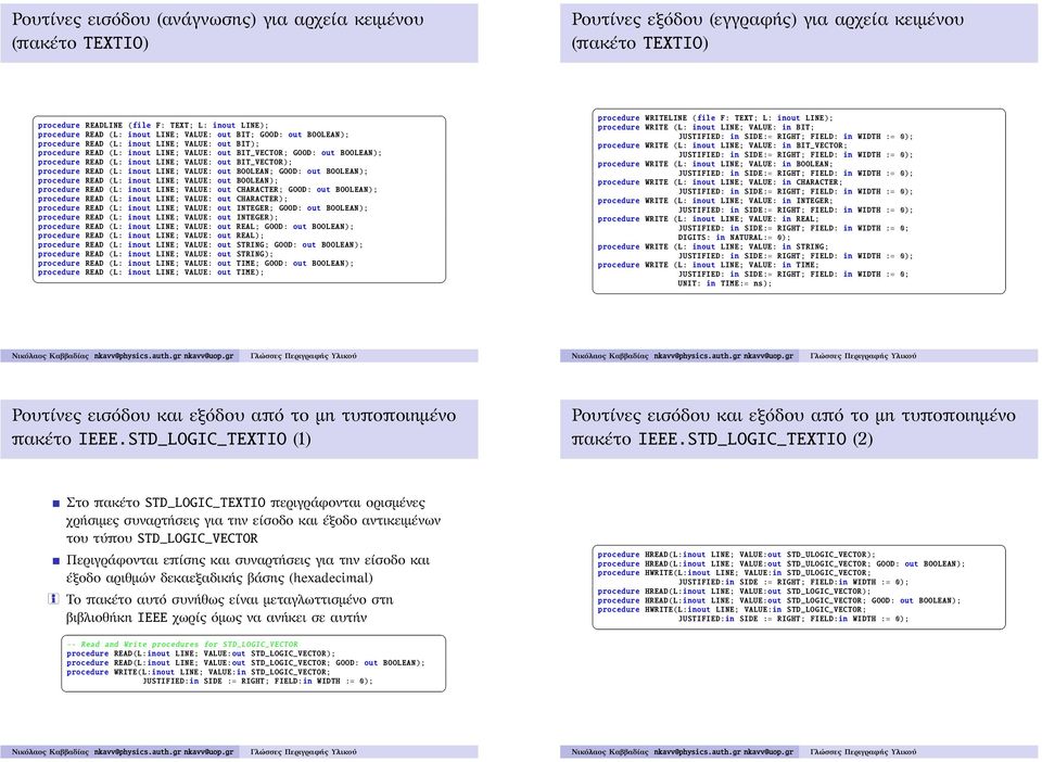 VALUE: out BIT_VECTOR procedure READ (L: inout LINE; VALUE: out BOOLEAN; GOOD: out BOOLEAN procedure READ (L: inout LINE; VALUE: out BOOLEAN procedure READ (L: inout LINE; VALUE: out CHARACTER; GOOD: