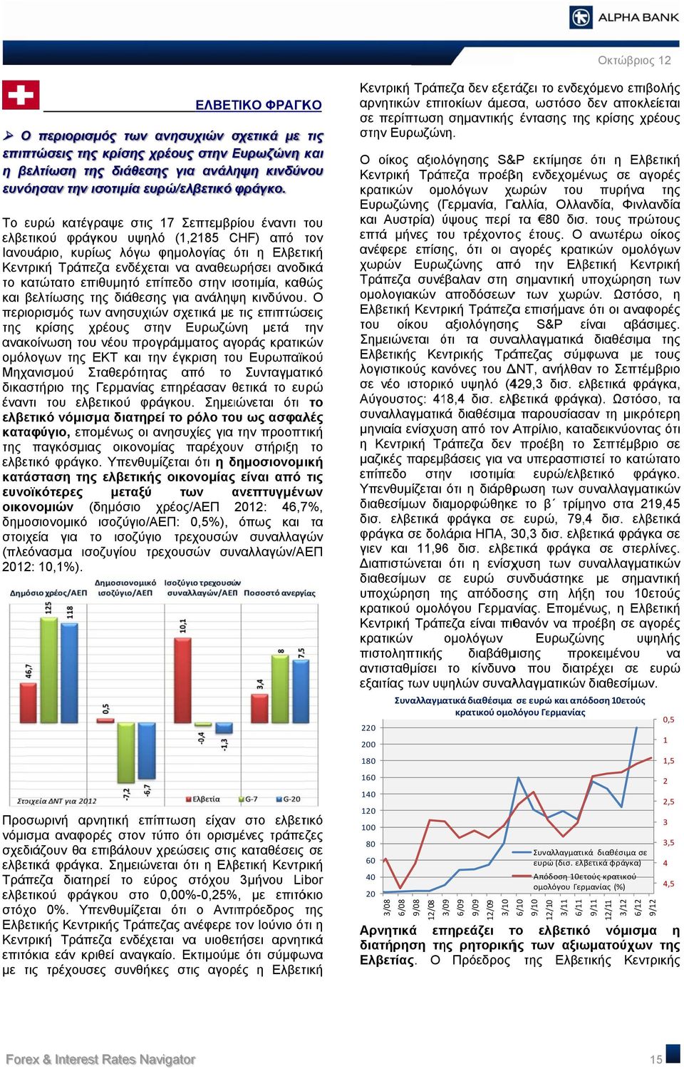 επιθυμητό επίπεδο στην ισοτιμία, καθώς και βελτίωσης διάθεσης για ανάληψη κινδύνου.