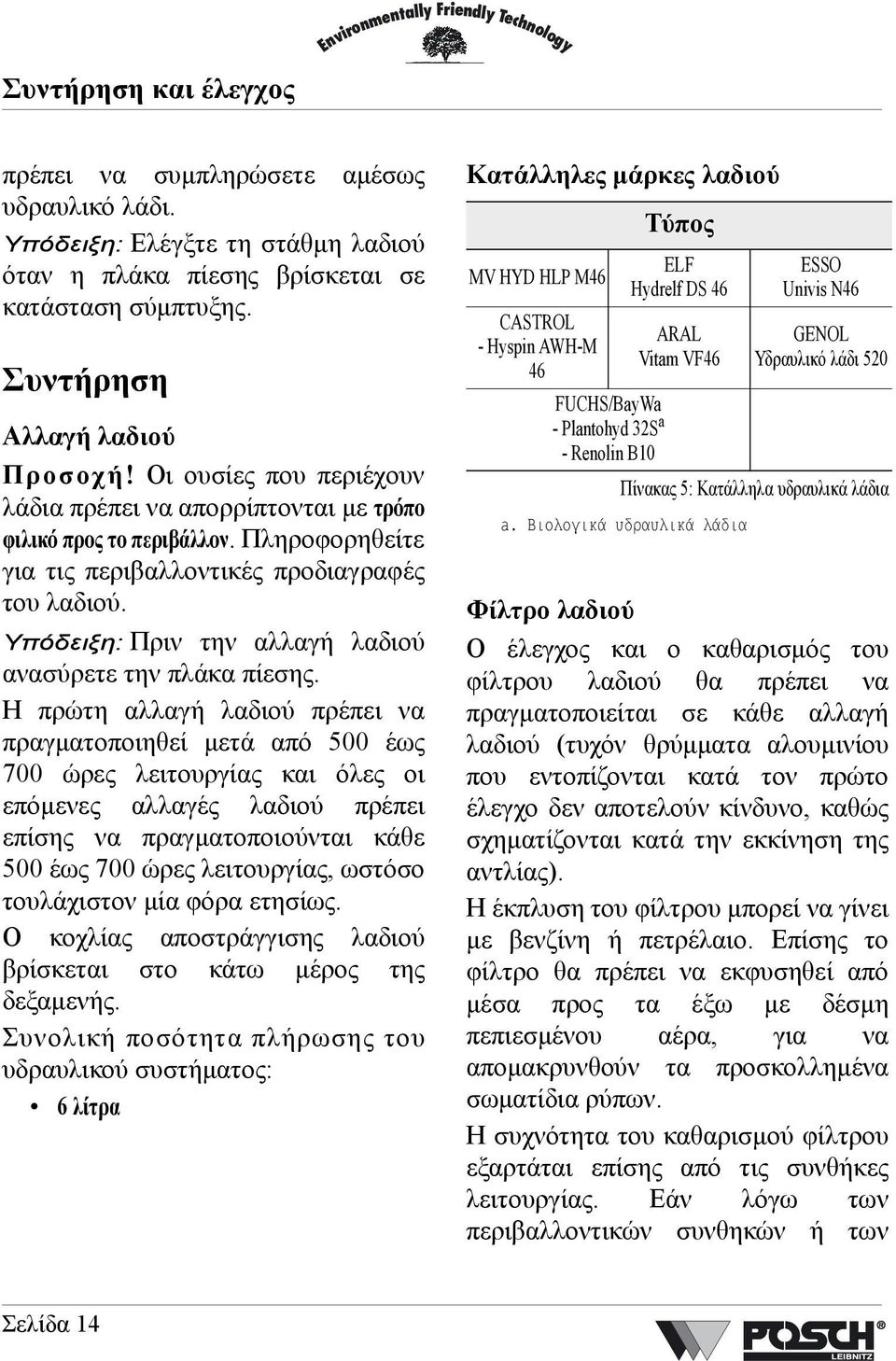 Υπόδειξη: Πριν την αλλαγή λαδιού ανασύρετε την πλάκα πίεσης.
