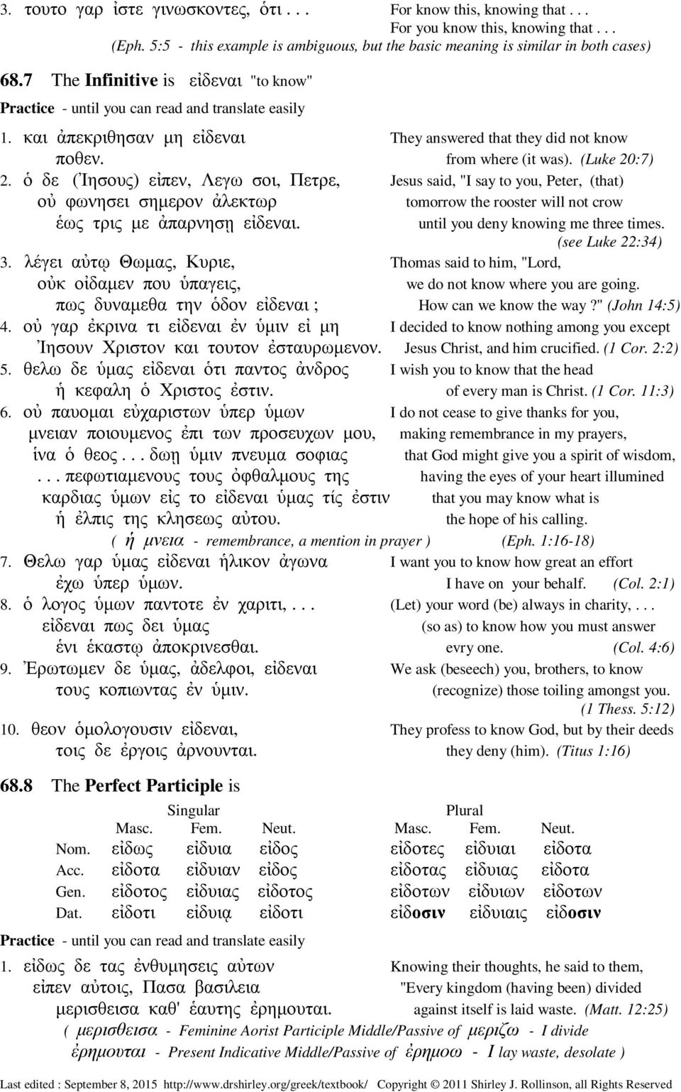 ὁ δε (Ἰησους) εἰπεν, Λεγω σοι, Πετρε, Jesus said, "I say to you, Peter, (that) οὐ φωνησει σηµερον ἀλεκτωρ tomorrow the rooster will not crow ἑως τρις µε ἀπαρνησῃ εἰδεναι.