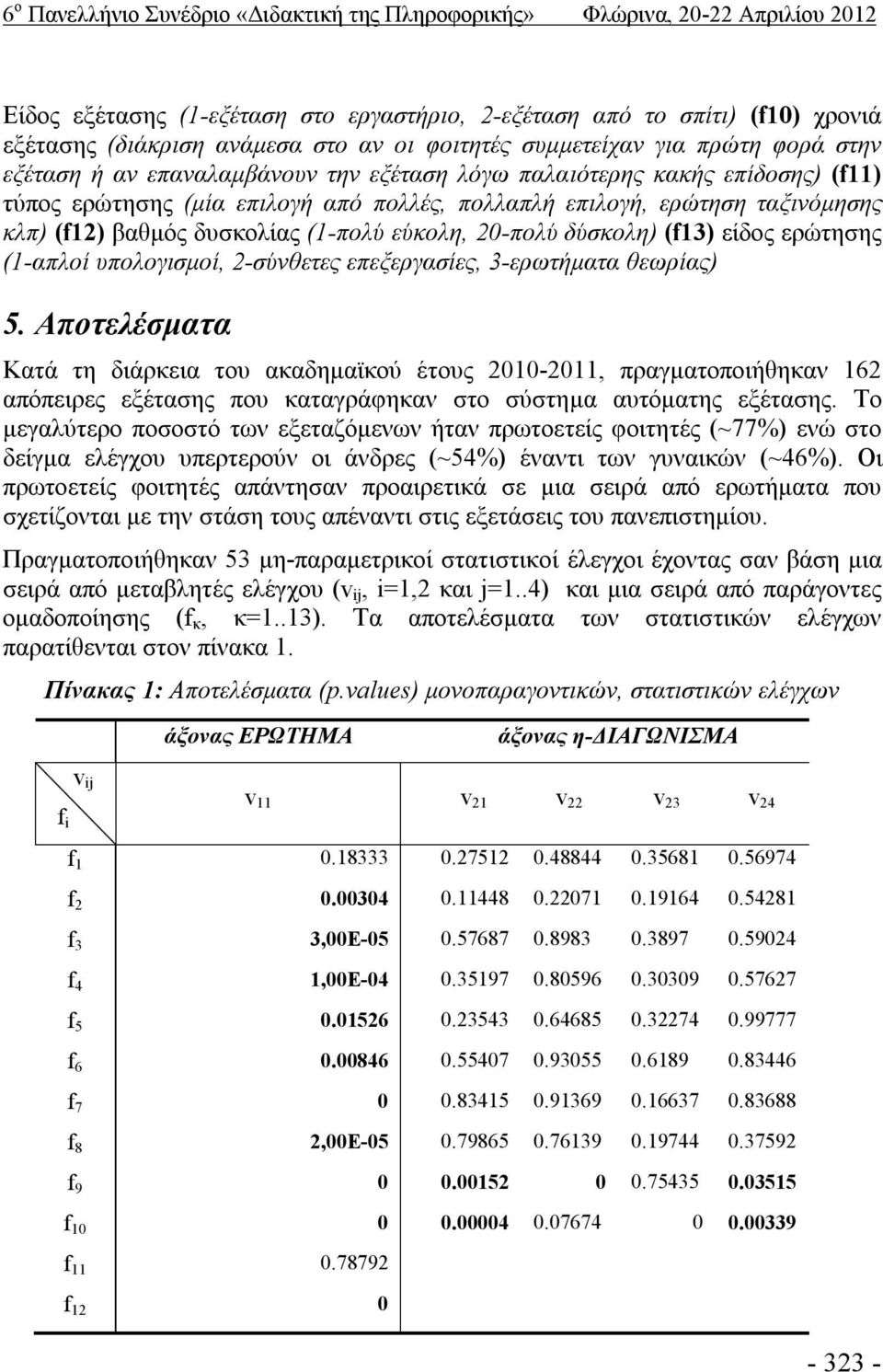 (1-απλοί υπολογισμοί, 2-σύνθετες επεξεργασίες, 3-ερωτήματα θεωρίας) 5.