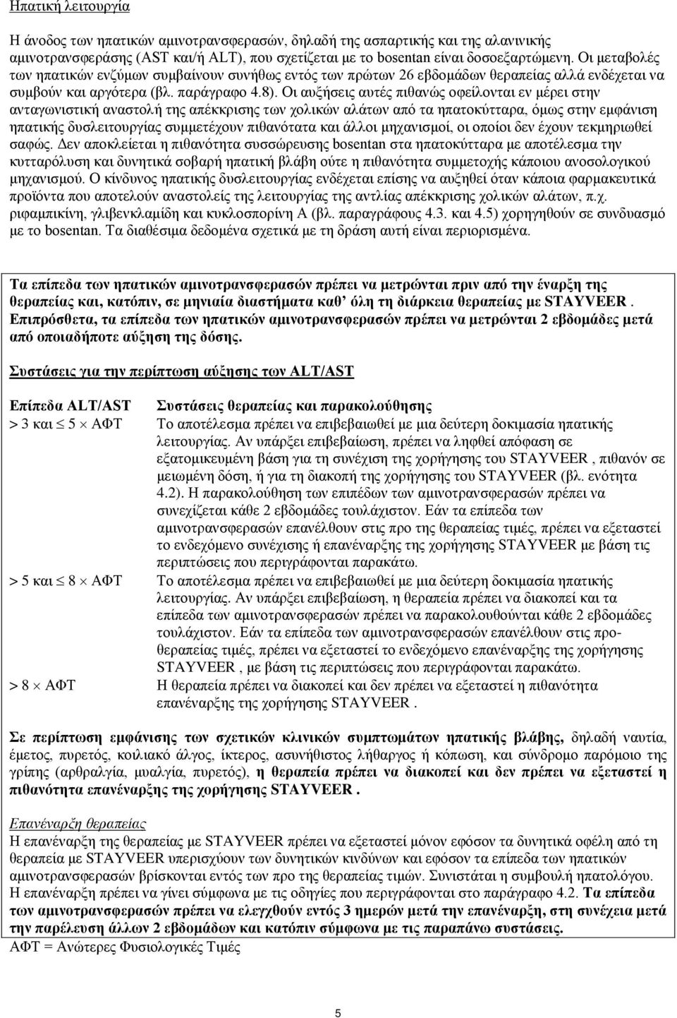 Οι αυξήσεις αυτές πιθανώς οφείλονται εν μέρει στην ανταγωνιστική αναστολή της απέκκρισης των χολικών αλάτων από τα ηπατοκύτταρα, όμως στην εμφάνιση ηπατικής δυσλειτουργίας συμμετέχουν πιθανότατα και