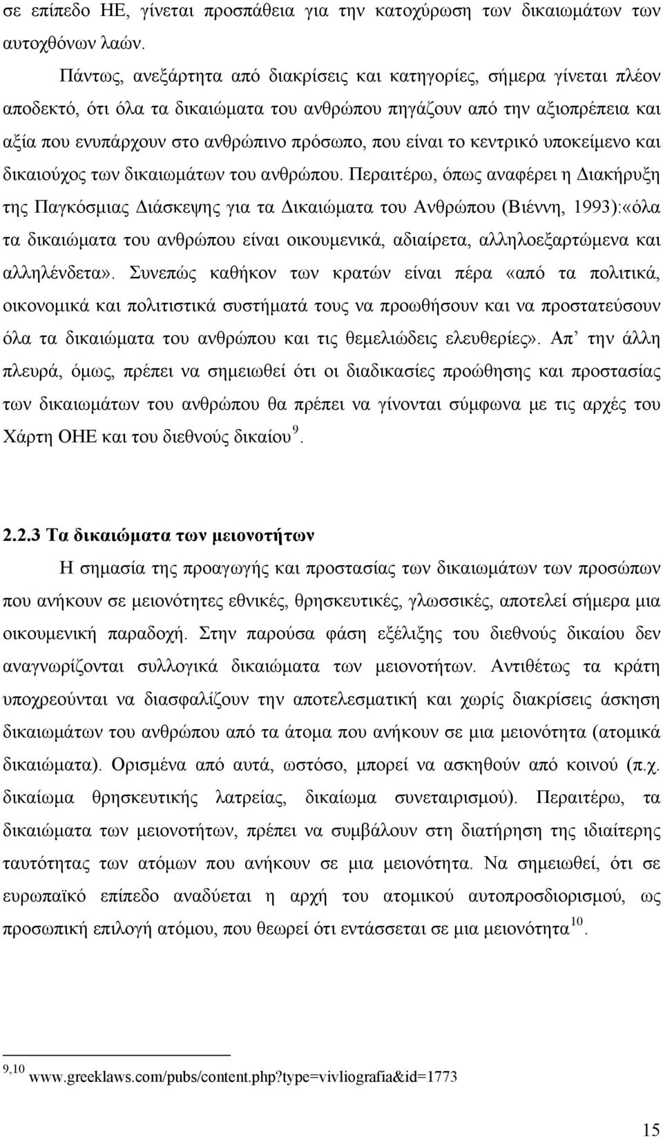 είναι το κεντρικό υποκείμενο και δικαιούχος των δικαιωμάτων του ανθρώπου.