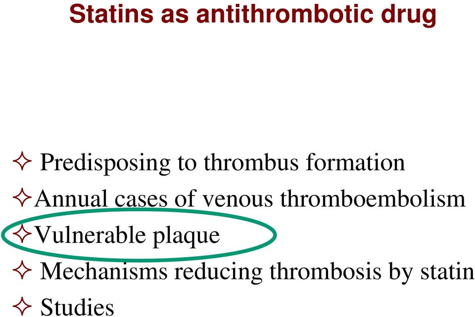 cases of venous thromboembolism Vulnerable